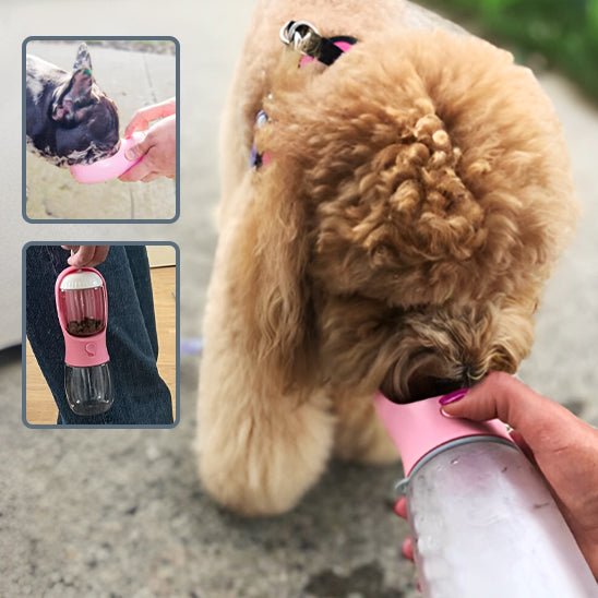 Distributeur portable d'eau et de nourriture - Chien Précieux