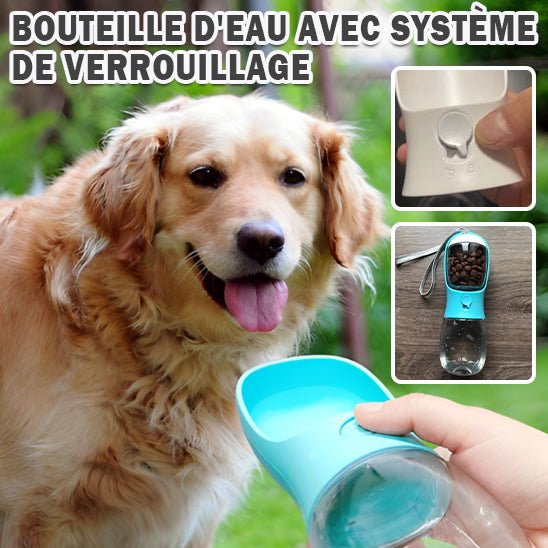 Distributeur portable d'eau et de nourriture - Chien Précieux