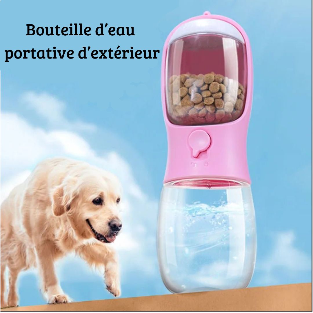 Distributeur portable d'eau et de nourriture - Chien Précieux