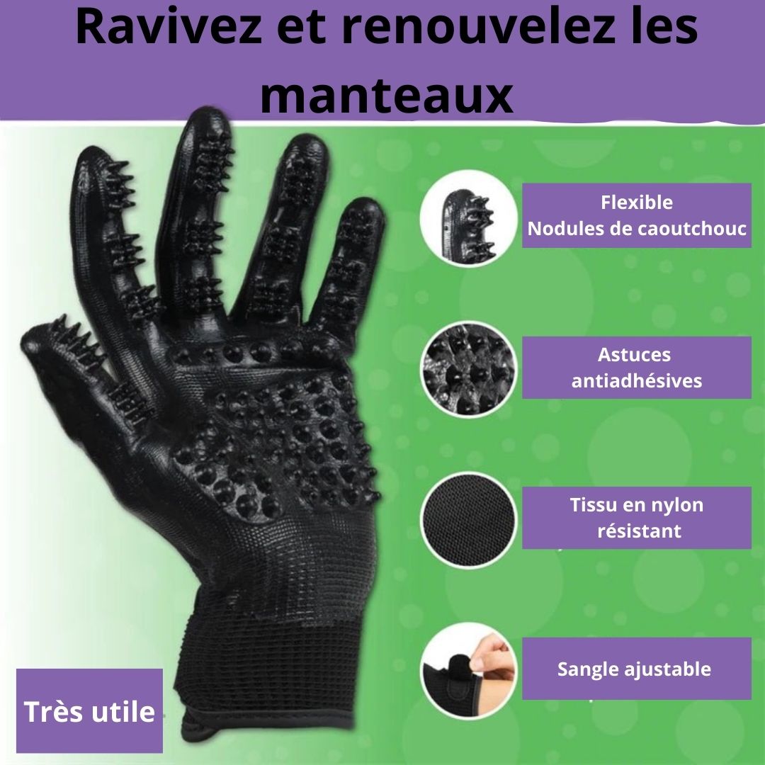 Hair - Gloves ™/Gants pour poils morts - Chien Précieux