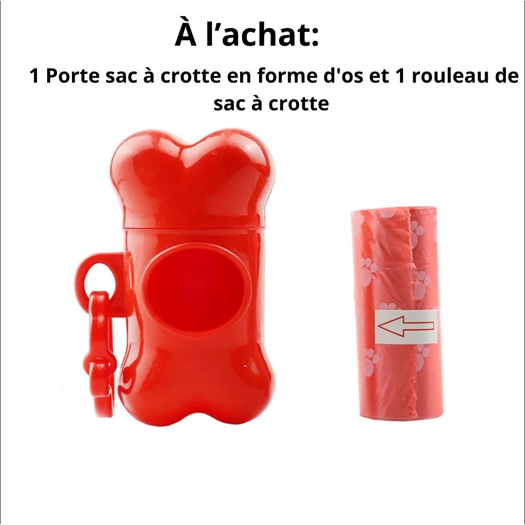 Porte sac à crotte en forme d'os - Chien Précieux