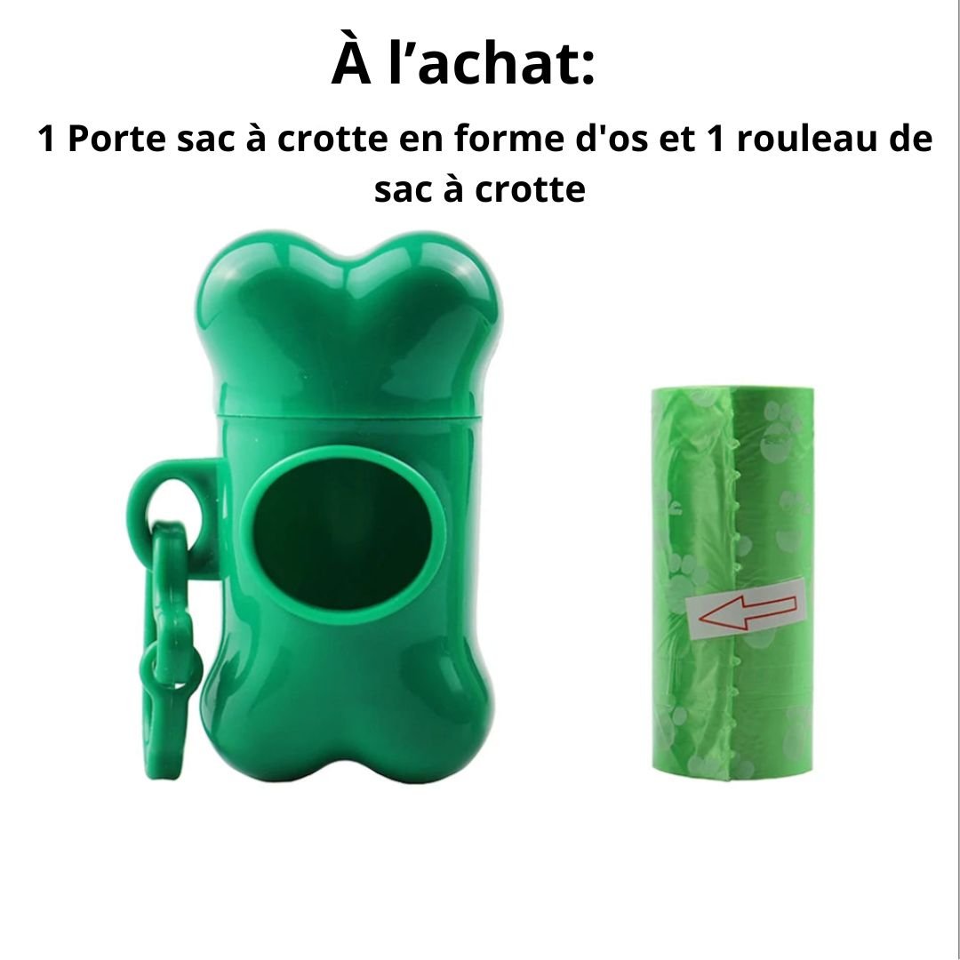 Porte sac à crotte en forme d'os - Chien Précieux