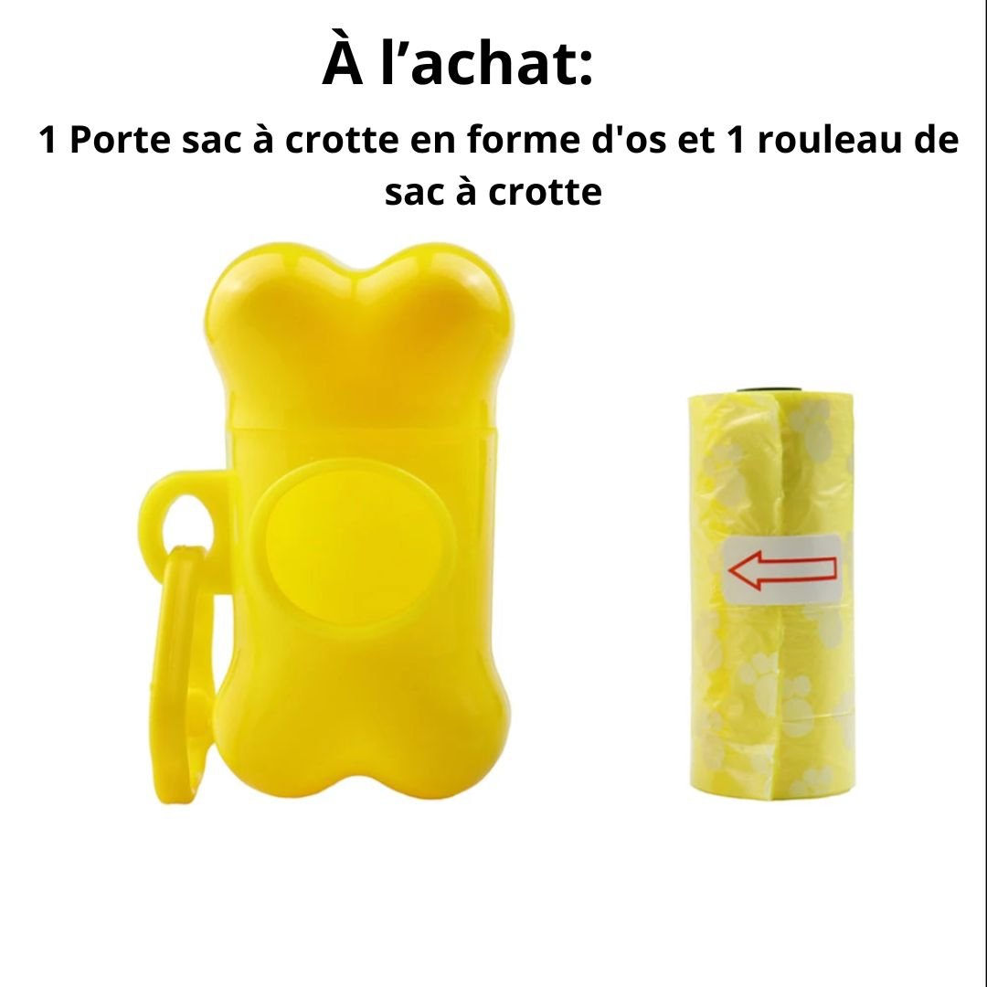 Porte sac à crotte en forme d'os - Chien Précieux